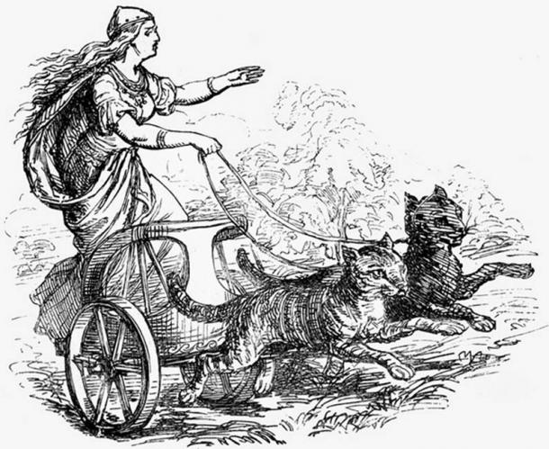 Freyja and her Cat-Drawn Chariot.