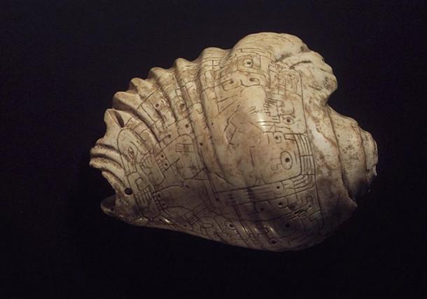 Incised Strombus-Shell Trumpet, 400-200 BC, Brooklyn Museum. This shell trumpet was probably made for ceremonial use – perhaps with the intention to communicate with supernatural beings. 
