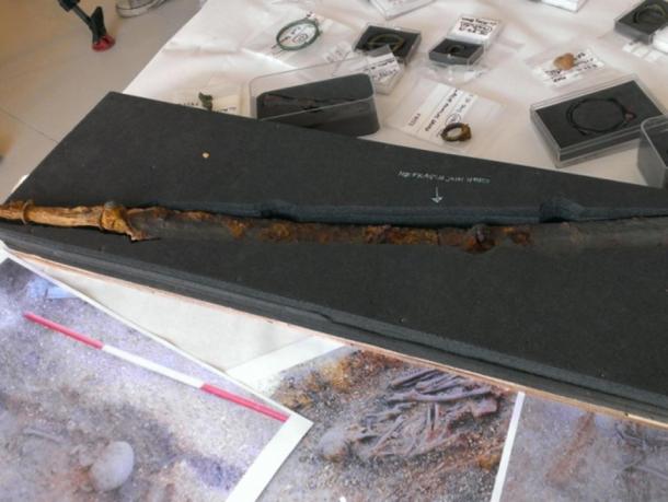 The Iron Age sword discovered at the site in Pocklington.