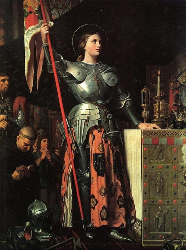 Joan en la coronación de Carlos VII, por Jean Auguste Dominique Ingres en 1854.