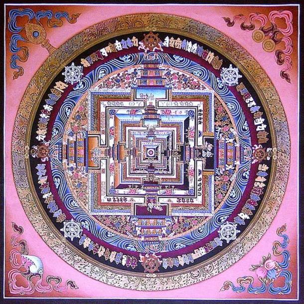 Kalachakra thangka painted in Sera Monastery, Tibet. 