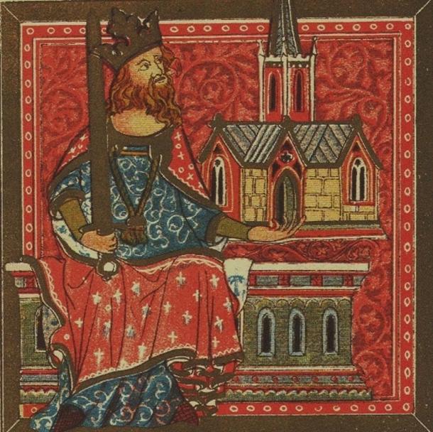 King Offa of Mercia from the Benefactors Book of St. Alban's Abbey. C1380.