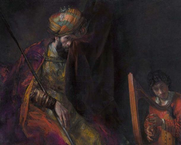 Rey Saúl con David, por Rembrandt, c. 1650