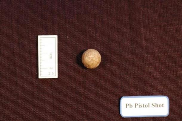 Lead Pistol shot believed to have been used at Battle of Bothwell Bridge in 1679.