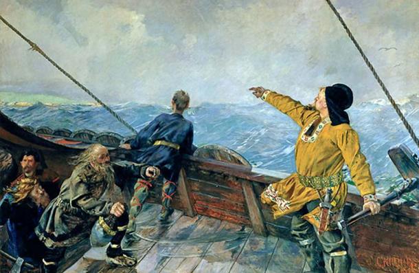 Leif Erikson discovers North America (1893) by Christian Krohg.