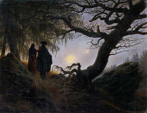 ‘Man and Woman contemplating the moon’ (1818/1824) by Caspar David Friedrich.