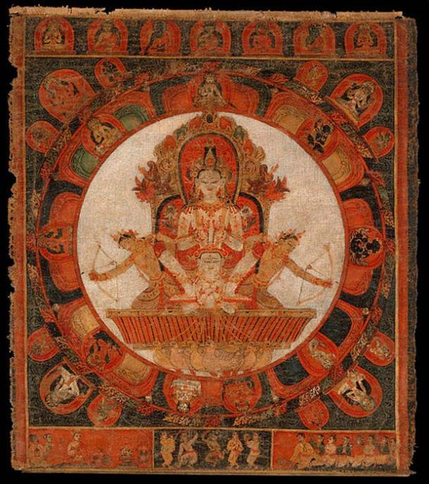 Mandala of Chandra, God of the Moon. Nepal (Kathmandu Valley), early Malla period.