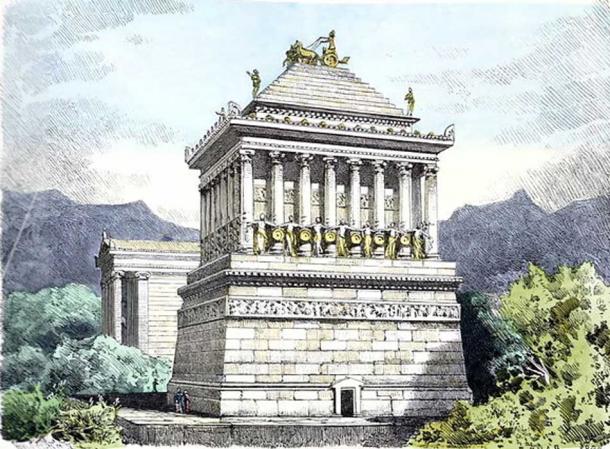 The Mausoleum at Halicarnassus, painting by Ferdinand Knab.