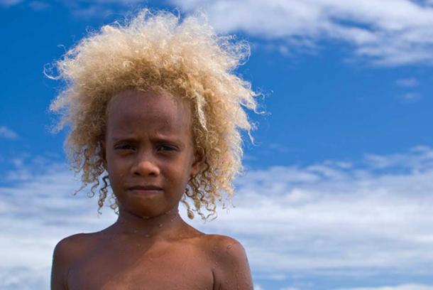 Melanesian Blond girl from Vanuatu.