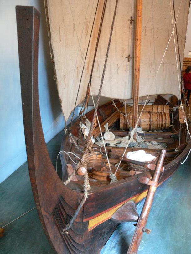 Model of a Viking age trade ship in the Ribe Viking Museum