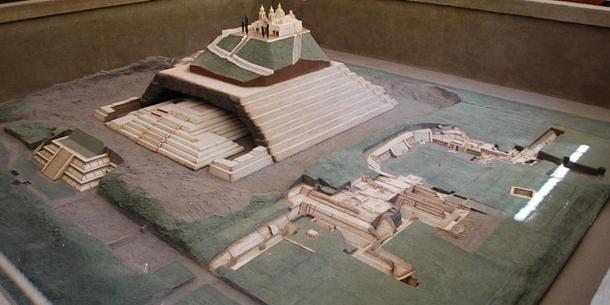 Model of the city and Great Pyramid of Cholula. Cholula Museum, Puebla, Mexico.