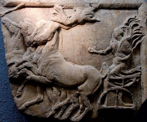 Nike rides a chariot to victory in this relief from ancient Greece; the sport was popular all over the Classical world.
