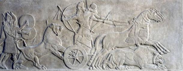 Nimrud Relief: King Ashurnasirpal II Hunting Lions, (883-859 BCE) 