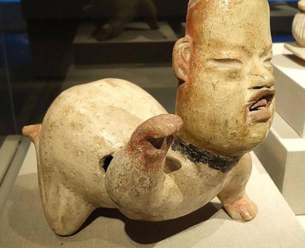 Olmec crawling baby sculpture (1200-900 BC), Las Bocas, Mexico