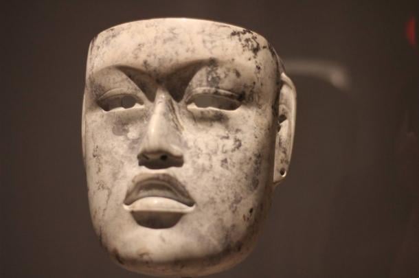 An Olmec mask from the same site where the corn cob-like object was found. This mask dates between 900 and 500 BC.