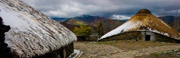 Palloza houses in eastern Galicia, an evolved form of the Iron Age local roundhouses.