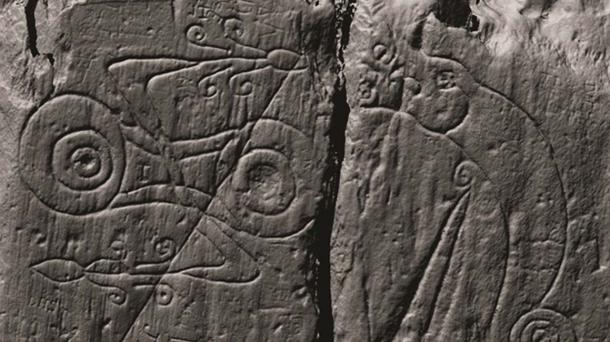 One of the Pictish symbols at the gate. Because there is no Rosetta Stone for the Picts, the meaning of the symbol has been lost.