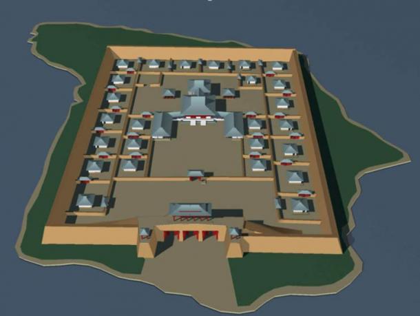 Reconstrucción Por-Bajin visto desde el este