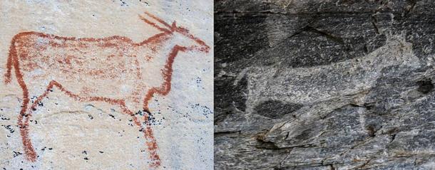 Comparison of Red and White Rock Art at Tsodilo