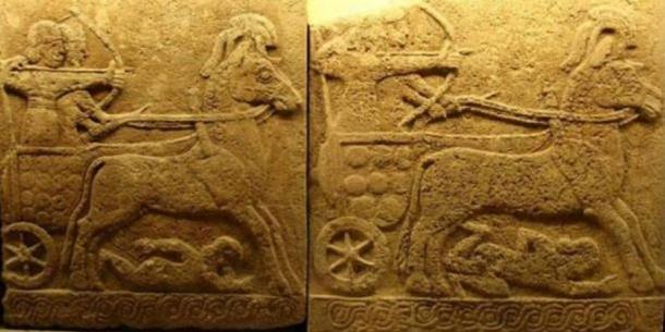 Mysterious tracks in Turkey caused by unknown civilization millions of years ago Relief-in-basalt-battle-chariot