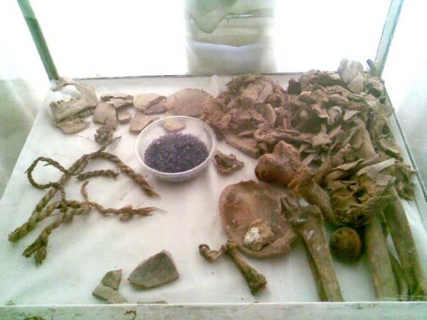 Remains of Saltman 3, one of the Saltmen found in 2004, on display in Zanjan.