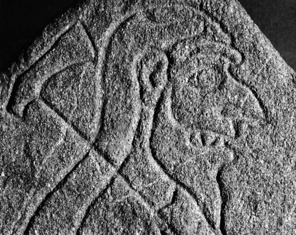 Detail, The Rhynie Man stone.