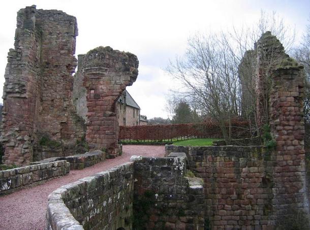 Ruinas de Sinclair (Roslin) Castillo, Roslin, Escocia. 