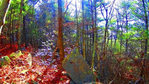 Standing stone near Squaw Peak of Monument Mountain Reserve