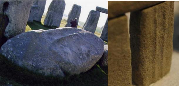 Stone 59 with ‘The Parallels’. Left: Stone 59 today. Right: Replica of Stone 59 as it would have once stood.
