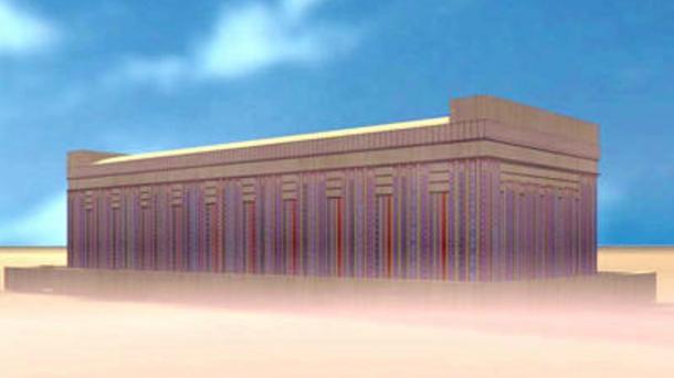 A reconstruction of  Tarkhan tomb 2050, where the Tarkhan dress was discovered.