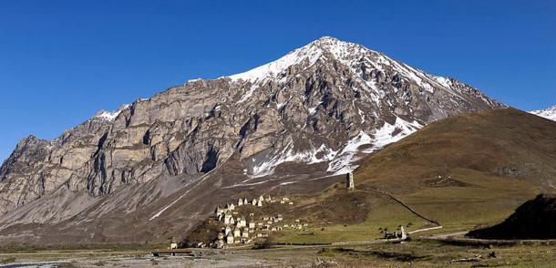 Mountain looming over Dargavs: The City of the Dead