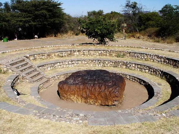 The Hoba meteorite is the largest known meteorite found on Earth, as well as the largest naturally-occurring mass of iron known to exist on the earth. The meteorite, named after the Hoba West Farm in Grootfontein, Namibia where it was discovered in 1920, has not been moved since it landed on Earth over 80,000 years ago. (Public Domain)
