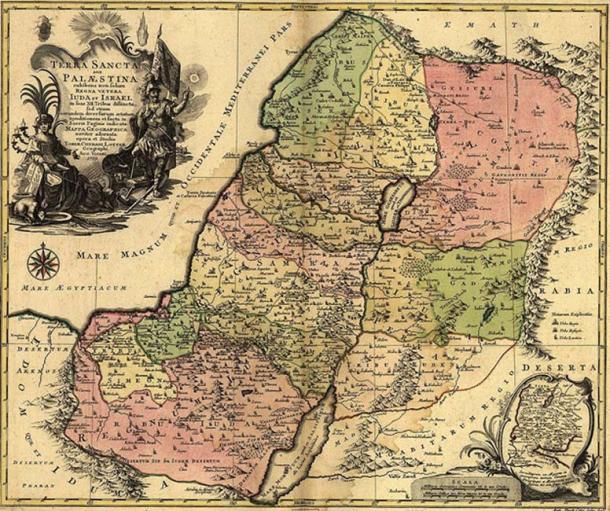 A 1759 map entitled The Holy Land.