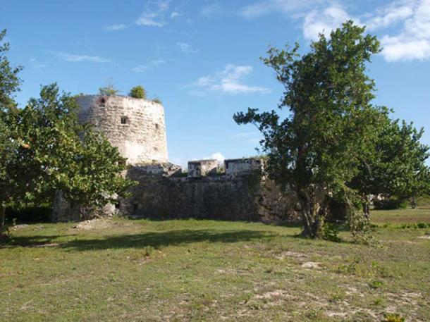 The Martello Tower on Barbuda. 