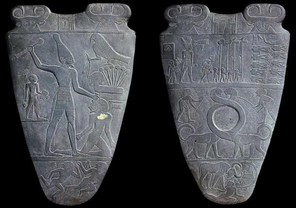 The Narmer Palette, dating from about the 31st century BC, contains some of the earliest hieroglyphic inscriptions ever found.