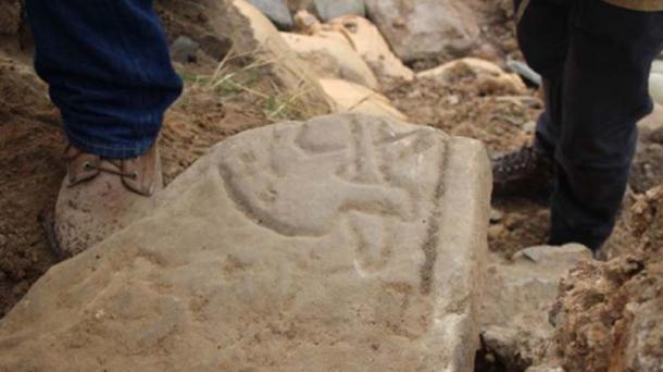 The stone discovered at the site.