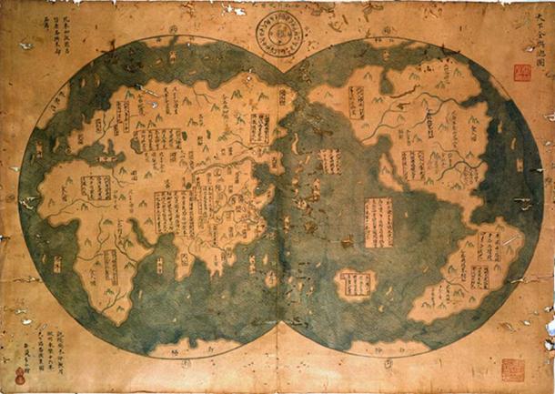 The supposed map from 1418 showing some of the Americas.