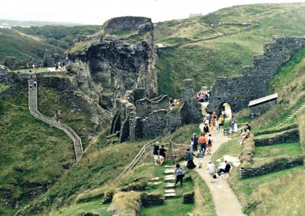 The remains of Tintagel Castle in Cornwall, the legendary place of King Arthur’s birth. 