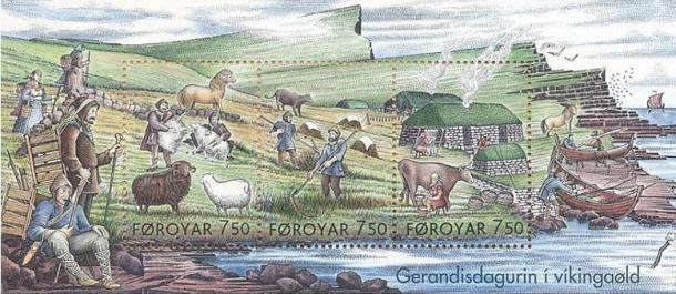 Stamps Showing Everyday Life in the Viking Age