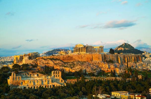 The Acropolis in Athens, Greece, featuring the Parthenon.
