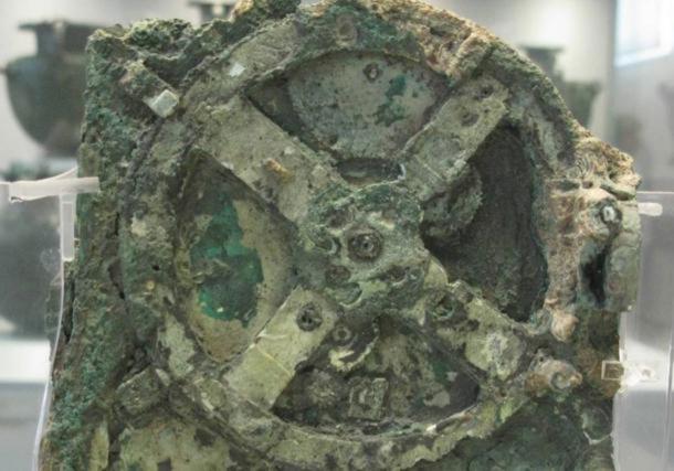 The amazing Antikythera Mechanism found in a shipwreck off the island of Antikythera in Greece.