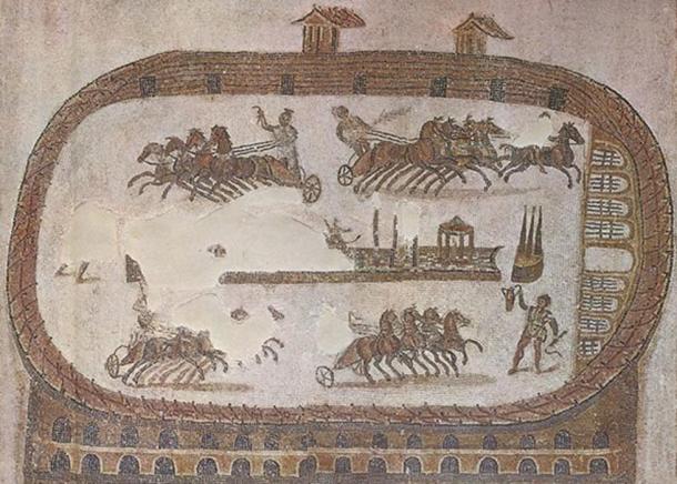 An ancient mosaic shows the circus of Carthage.