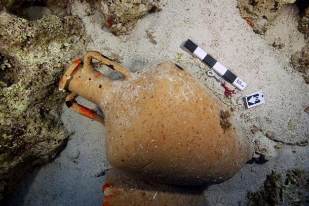 An earthenware vessel found at one of the shipwreck sites.