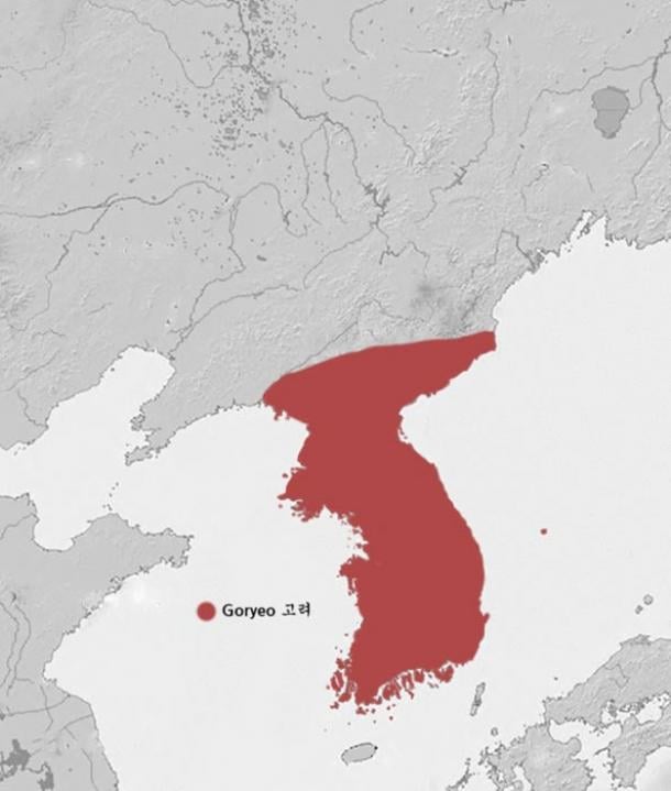 The extent of the Koryo (Goryo) Dynasty in 1389.