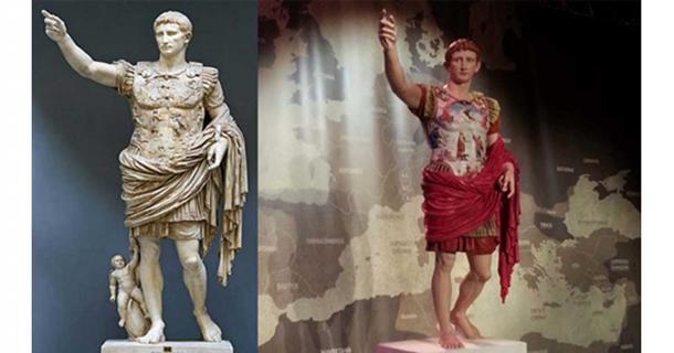 Classical Greek Statues Painted Colorful Classical Greek Statues Painted Colorful