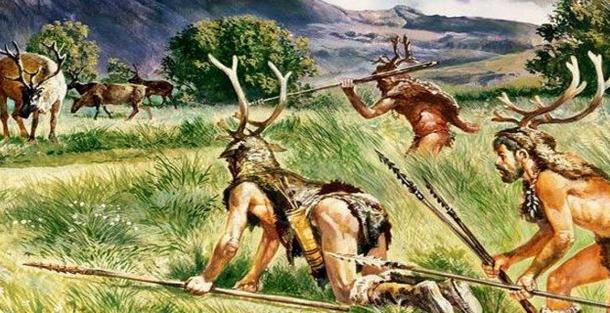 Artist's impression of prehistoric hunters.