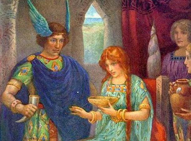 Skyrnir and Gerda - Illustration by Harry George Theaker (1920).