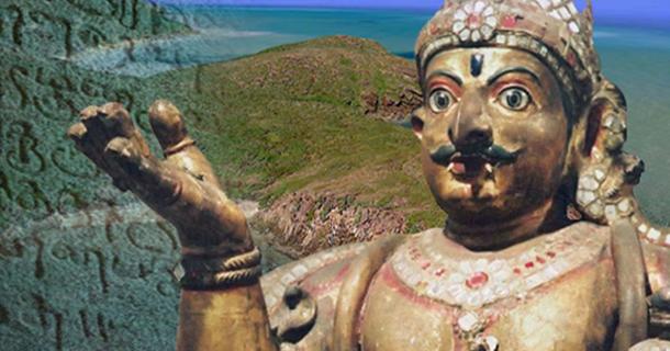 Plate 1: Australian eastern seaboard (Google Earth), Statue of Garuda (Hyougushi / Hideyuki KAMON from National Museum in Delhi, India/CC BY-SA 2.0) and Tamil inscriptions, Tamil Nadu. (Shivz Photography/CC BY 2.0) Deriv.