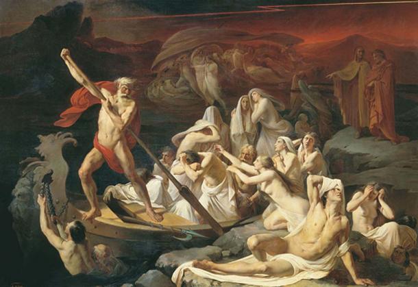 Alexander Dmitrievich Litovchenko (1835 - 1890) "Charon carries souls across the river Styx."