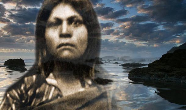 Deriv. Image of Native American woman, believed to be Juana Maria, of the NicoleƱo tribe